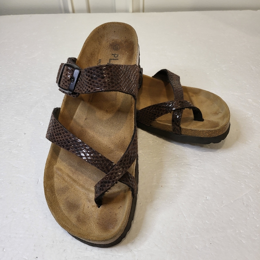 Plakton womens savannah 🥳🥳HOST PICK🥳🥳strappy leather toe post sandals